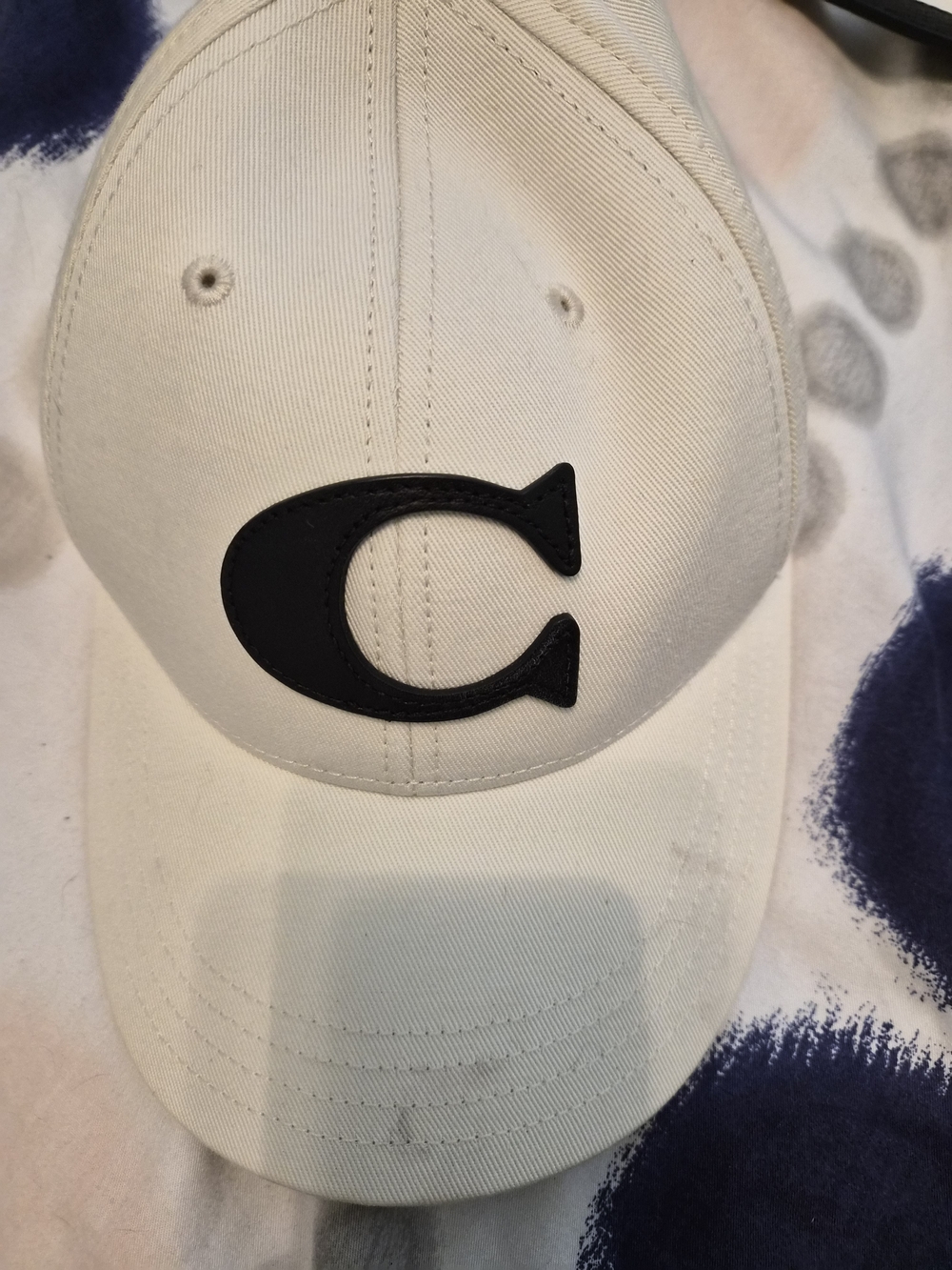 Coach Cream Baseball Cap with Black Strap Detail
